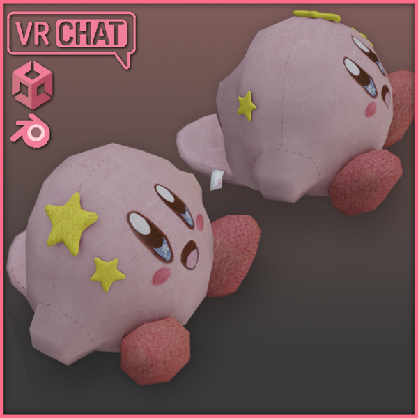 BIG Kirby Slippers (3D Model for VRChat, Unity, etc)